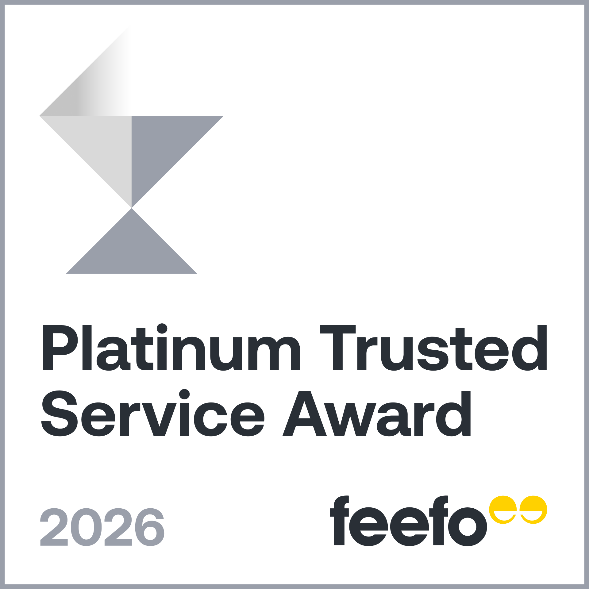 Platinum Trusted Service Award 2026 - Badge - 1x1